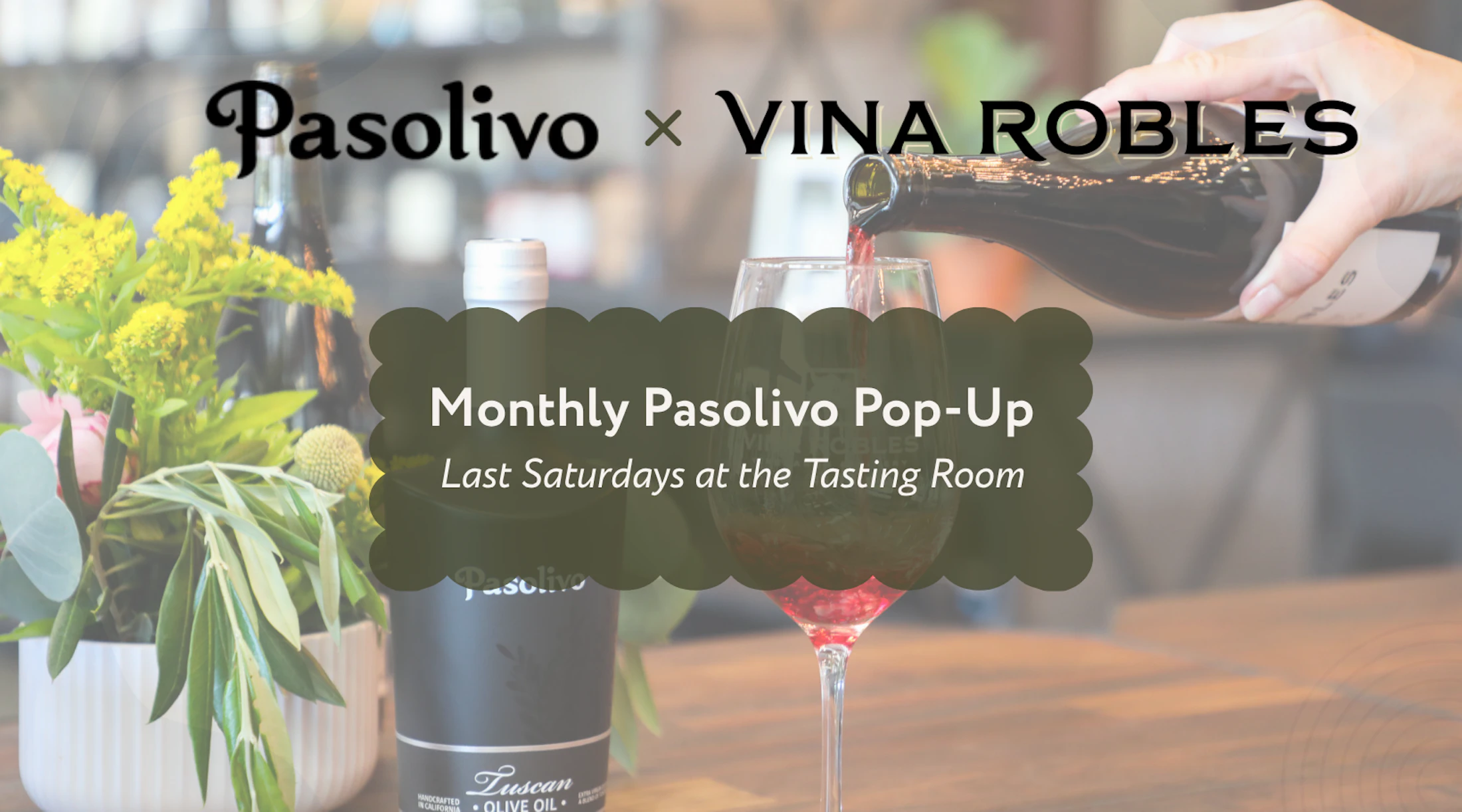 Guests enjoy a Pasolivo olive oil tasting add-on alongside wine tasting at the Vina Robles Tasting Room.