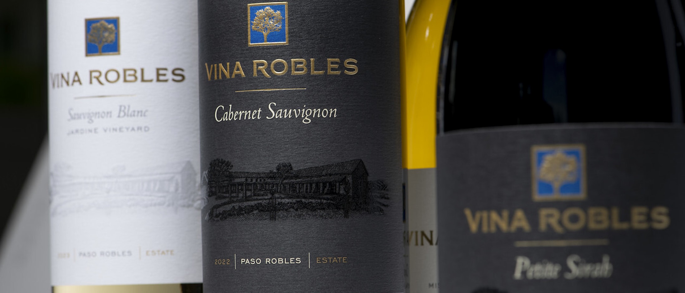 Close up bottle shots of Vina Robles wine