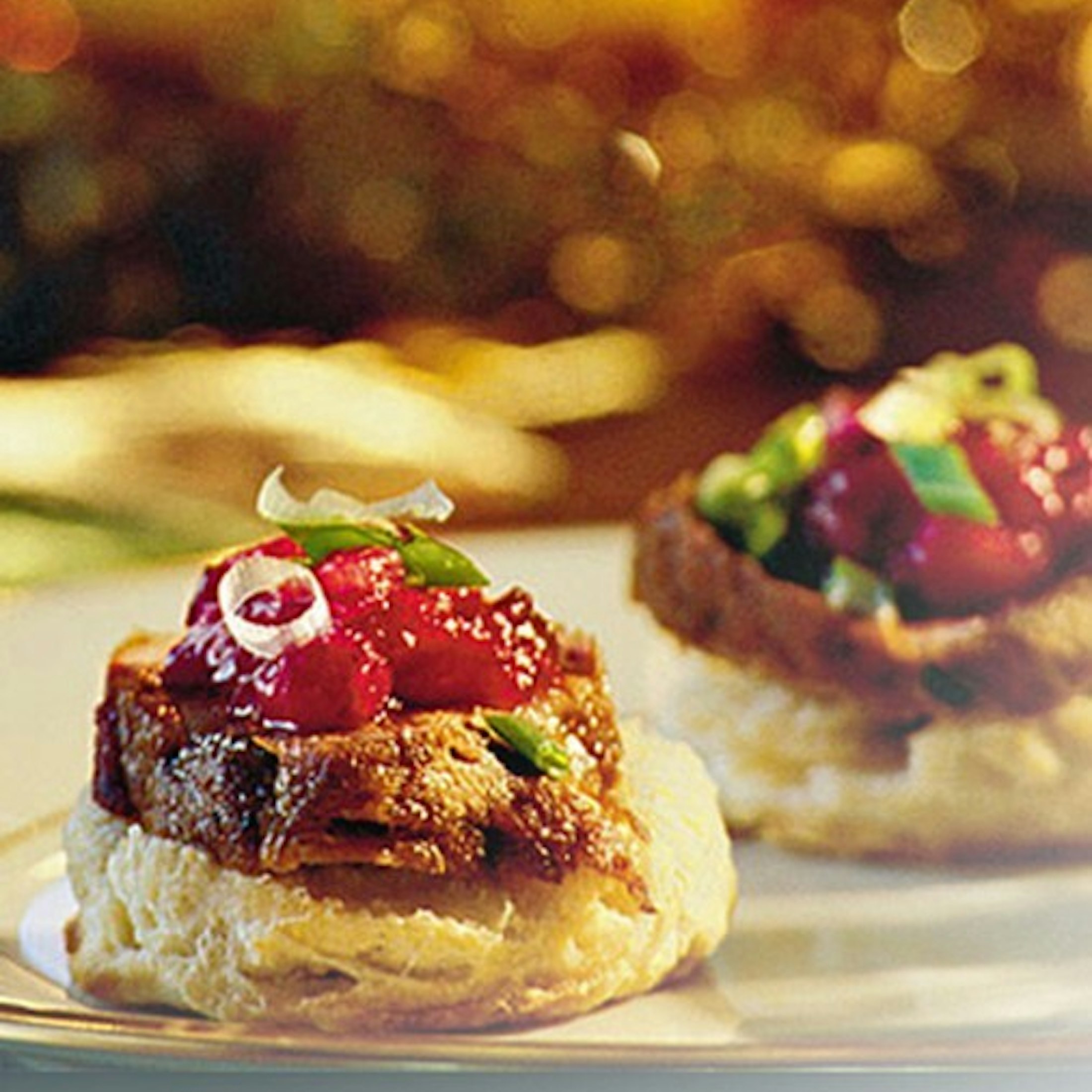 A barbecued piece of pork on a baguette